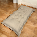 Futón de Suelo XXL Efecto Lino 195x100 Beige - Grueso 15cm (Cama Supletoria & Détente)