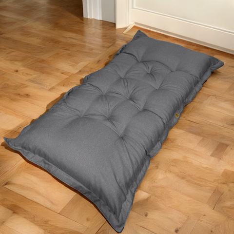 Colchón de suelo tipo futón XXL efecto lino 195x100cm - gris jaspeado