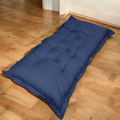 Futón de Suelo XXL Efecto Lino 195x100 Azul Índigo - Grueso 15cm (Cama Supletoria & Détente)