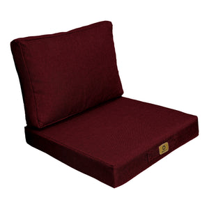 Conjunto de Cojines para Sillón 50x50 Ciruela - Effet Lin & Con Funda Extraíble (Asiento + Respaldo)