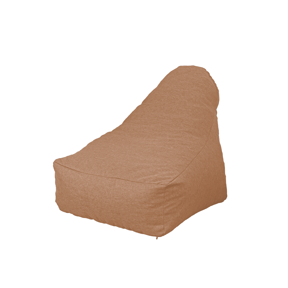 Sillón Puf XXL 120x90 Marron, tejido efecto lino