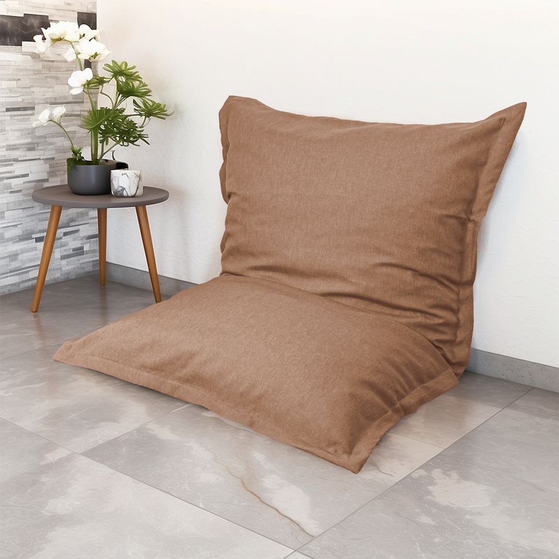 Puf Cojín Gigante XL 150x100 Terracota - Efecto Lino y Espuma (Salón Elegante)