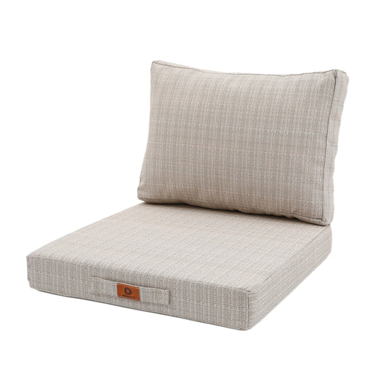Coussins pour salon de jardin déhoussable 50x50cm Beige Chiné Noir - Deco-arts.fr
