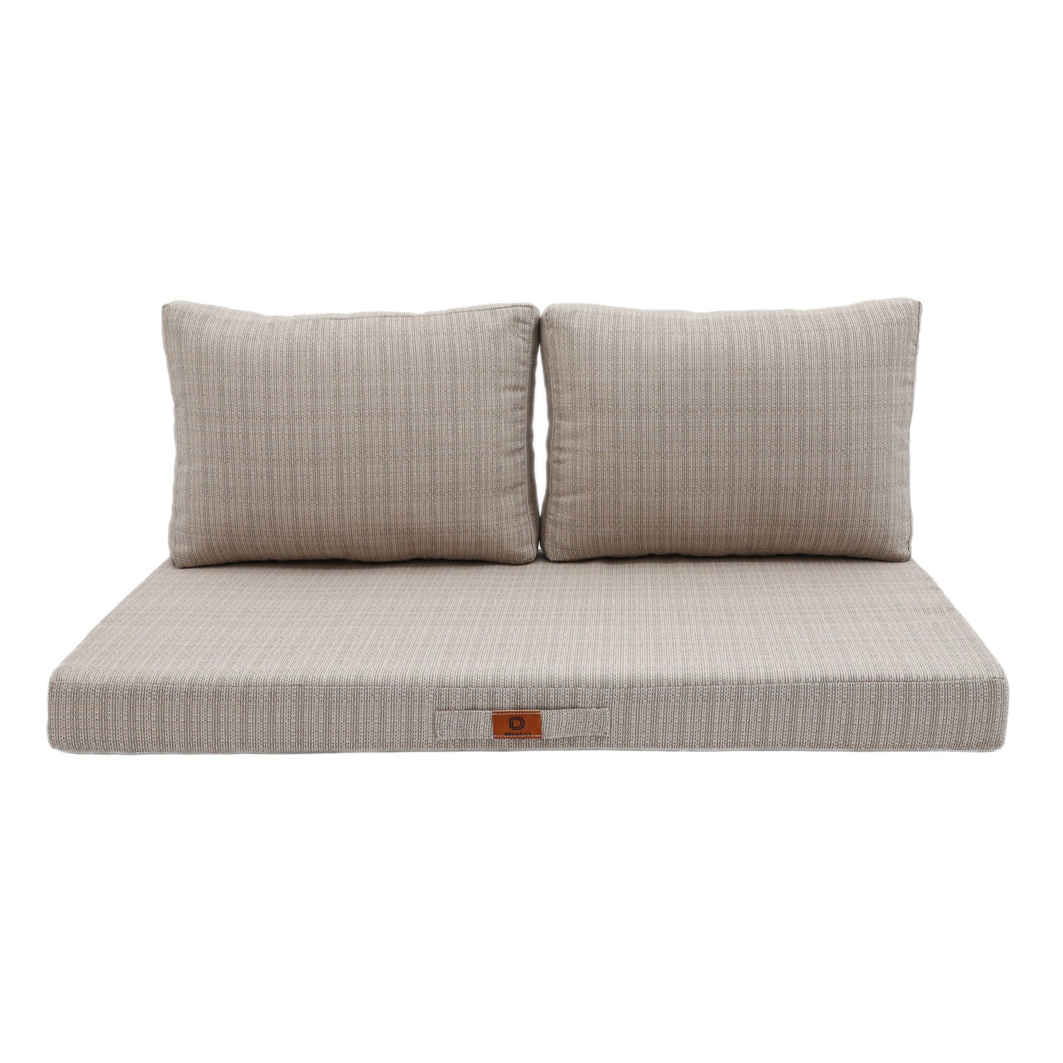 Coussins pour salon de jardin déhoussable 120x60cm Beige chiné noir - Deco-arts.fr