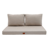 Coussins pour salon de jardin déhoussable 120x60cm Beige chiné noir - Deco-arts.fr