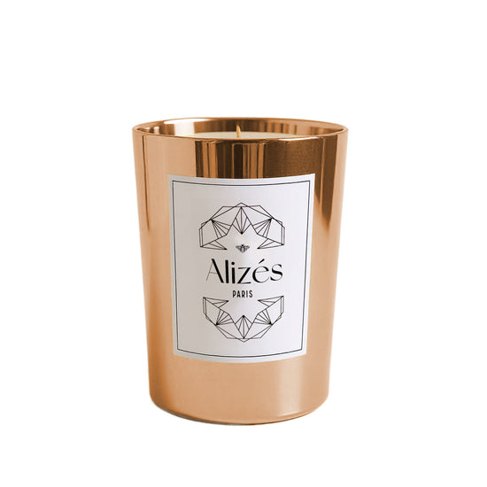 Vela perfumada natural – Cera de abeja 180g – Ámbar y Rosa