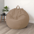 Pouf Poire Géant XXL 120x150 Beige - Velours & Mousse (Grand Luxe & Confort)
