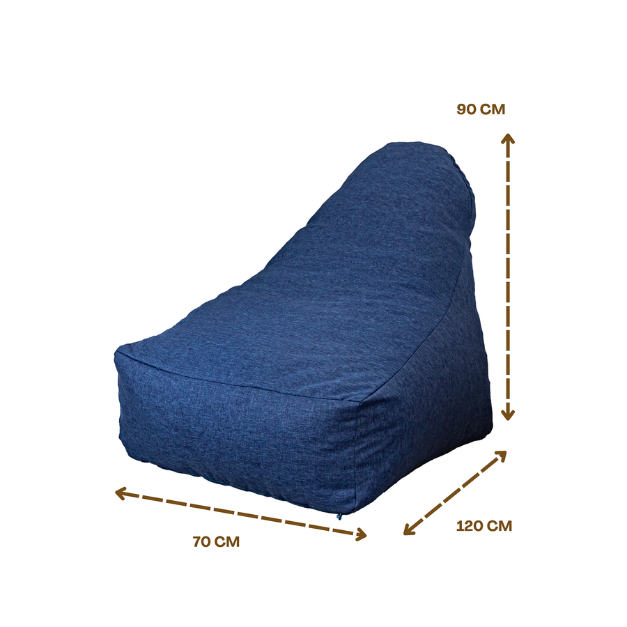 Sillón Puf XXL 120x90 Azul Índigo – foto 7