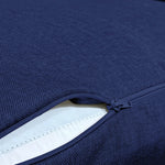 Coussins pour fauteuils et canapés Bleu Indigo 50x50 cm avec effet lin, déhoussables, pour assise et dossier.