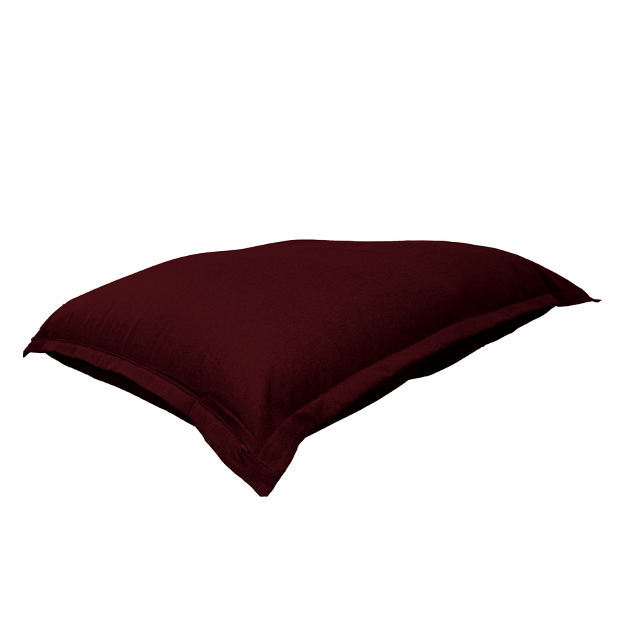 Puf Gigante XXL 190x155 Ciruela, tejido efecto lino