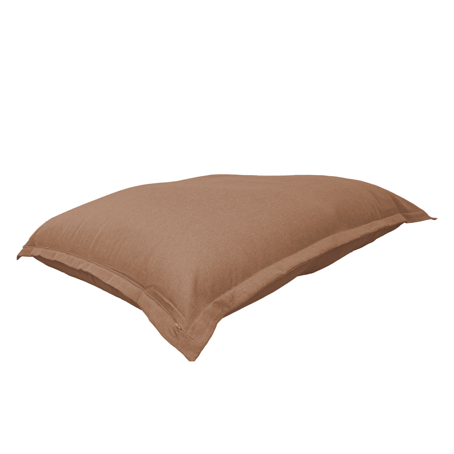 Puf Gigante XXL 190x155 Marron, tejido efecto lino