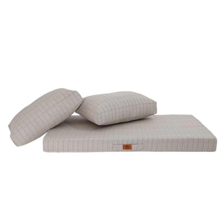 Coussins pour salon de jardin déhoussable 120x60cm Beige chiné noir - Deco-arts.fr