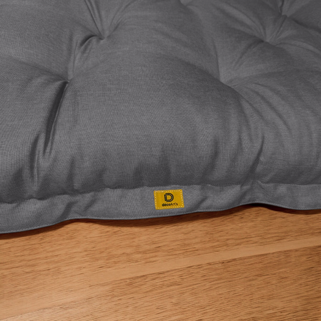 Futon XXL en lin matelas de sol 195x100cm - gris chiné - Deco-arts.fr