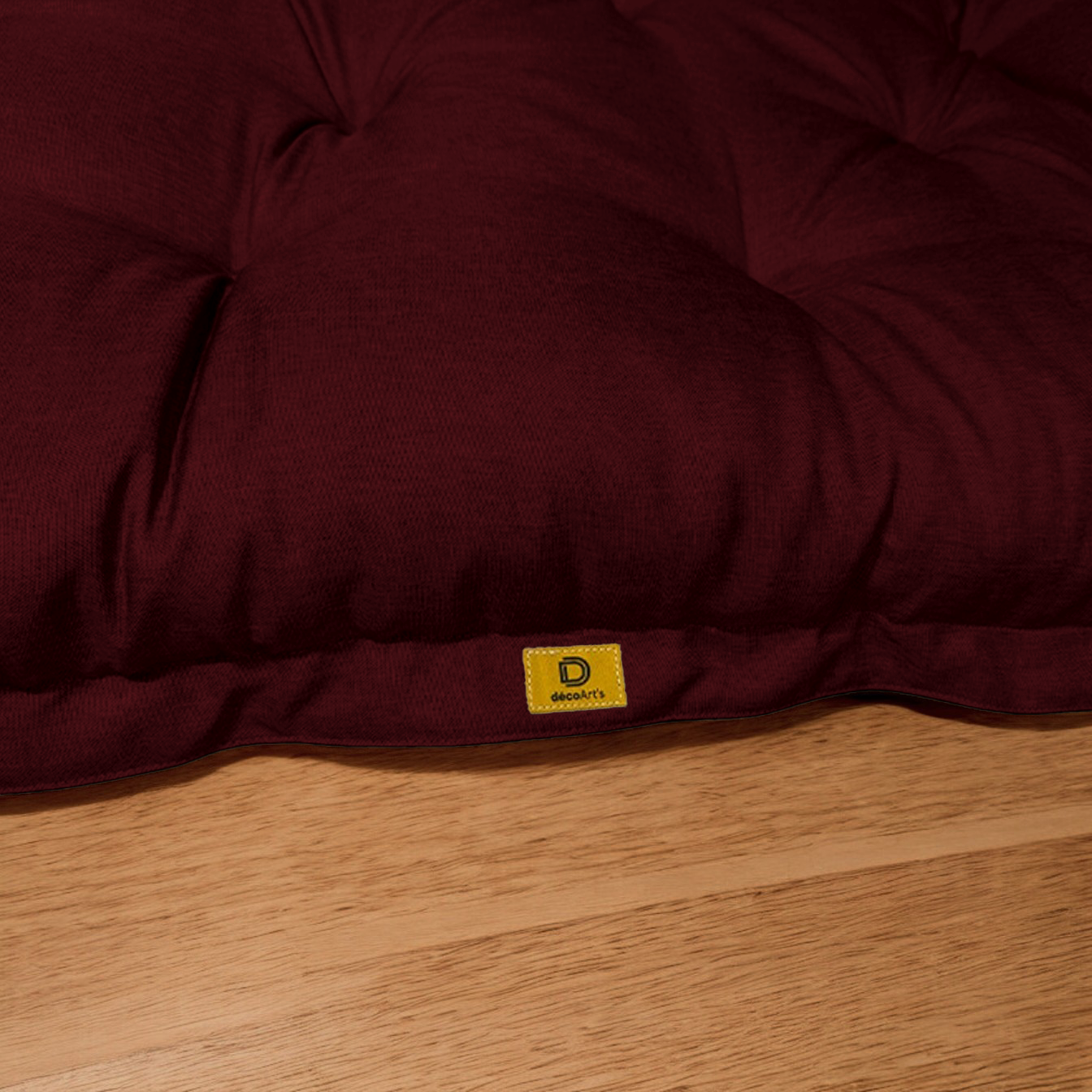 Futon XXL en lin matelas de sol 195x100cm - prune - Deco-arts.fr