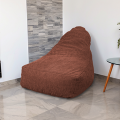 Sillón puf de interior XXL en tejido sherpa - 120x70x90 cm - Terracota