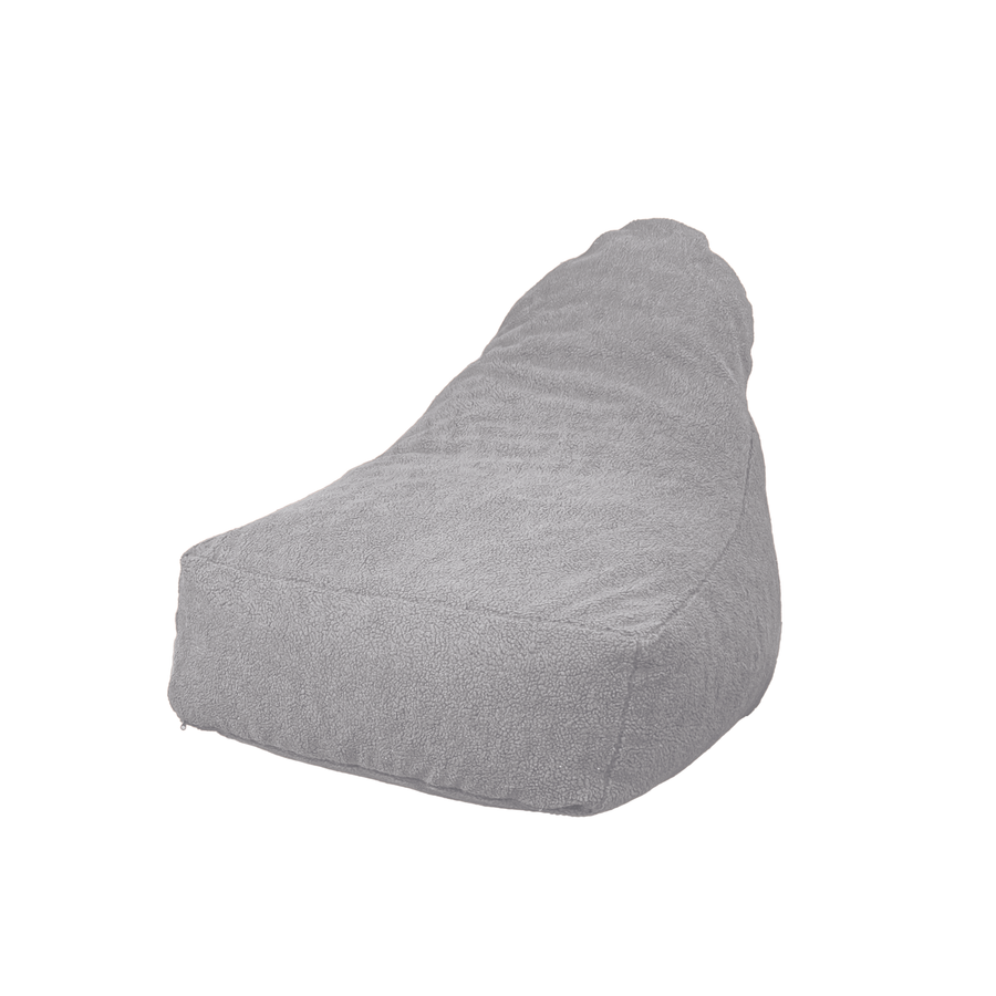 Sillón Puf XXL 120x90 Gris Claro, tejido sherpa