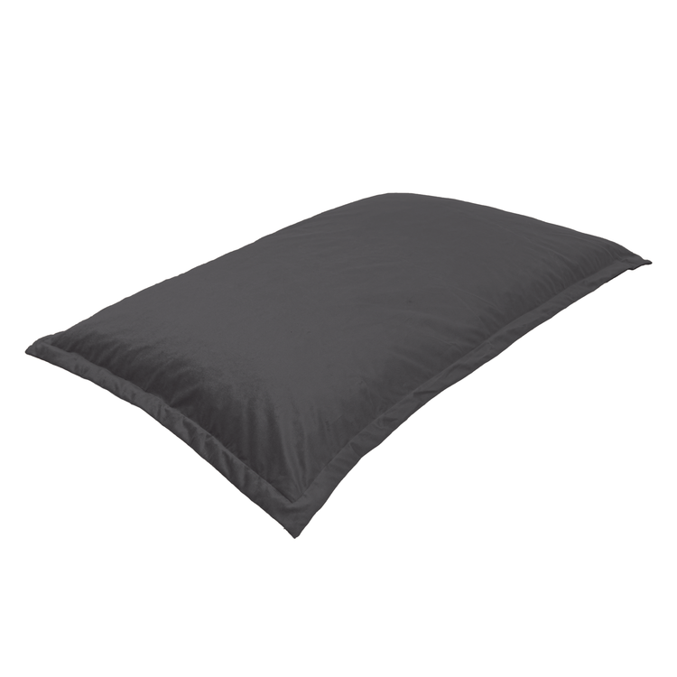 Pouf intérieur XL Housse en velours gris foncé 150x100cm - Deco-arts.fr