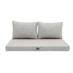 Ensemble de coussins pour salon de jardin Deco-arts.fr, beige chiné turquoise, 1 assise et 2 dossiers, 120x60 cm, premium 270g.