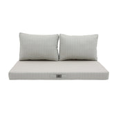 Coussins pour salon de jardin déhoussable 120x60cm Beige chiné turquoise - Deco-arts.fr