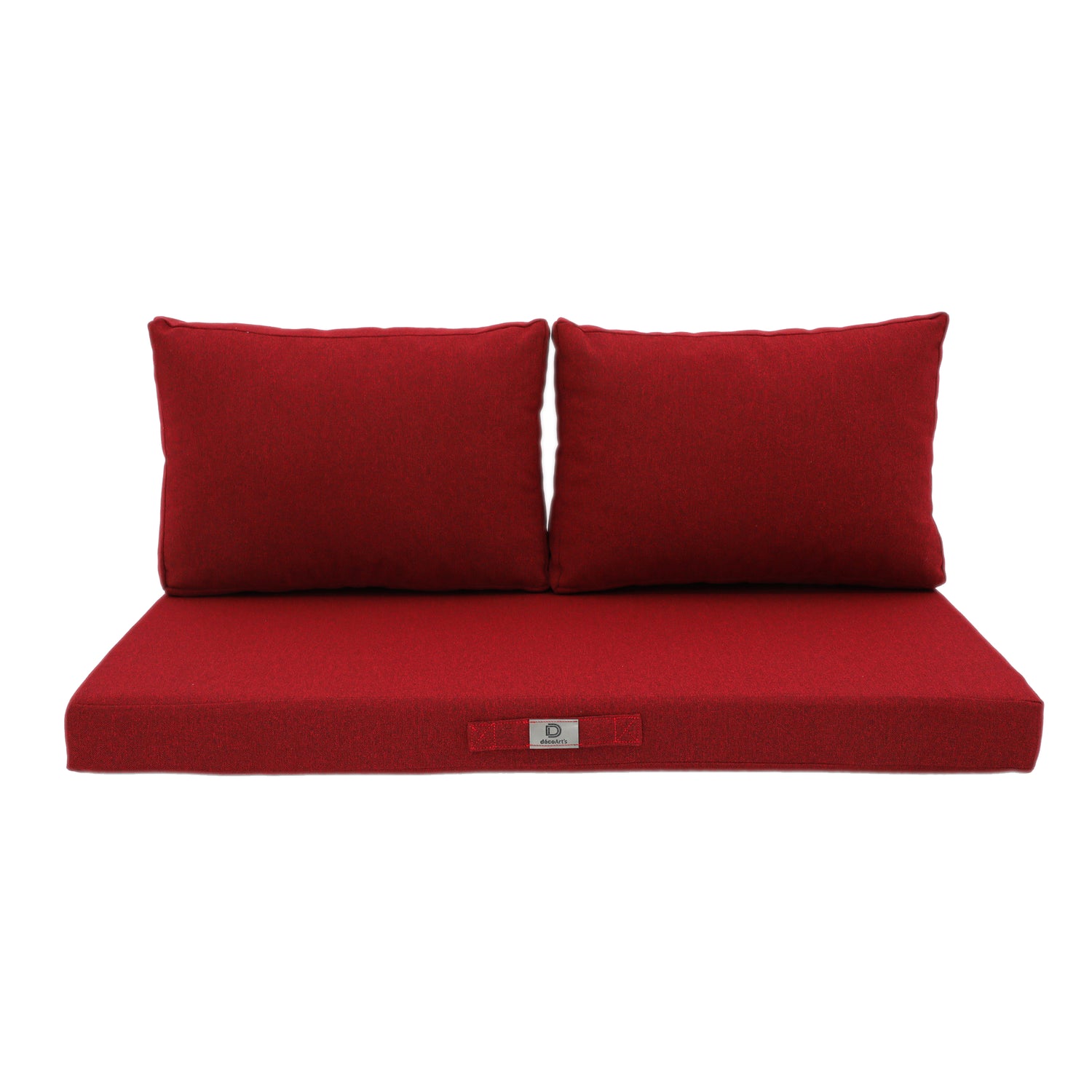 Coussins pour salon de jardin déhoussable 100x50cm Rouge bordeaux - Deco-arts.fr