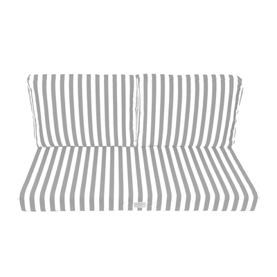 Ensemble de 3 coussins Gris clair pour salon jardin, assise et dossiers, en tissu 270g, pour fauteuils et canapés.