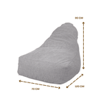 Pouf fauteuil XXL d'intérieur en tissu sherpa - 120x70x90 cm - Gris clair - Deco-arts.fr