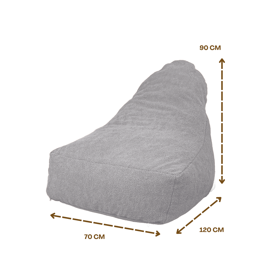 Sillón Puf XXL 120x90 Gris Claro – foto 7