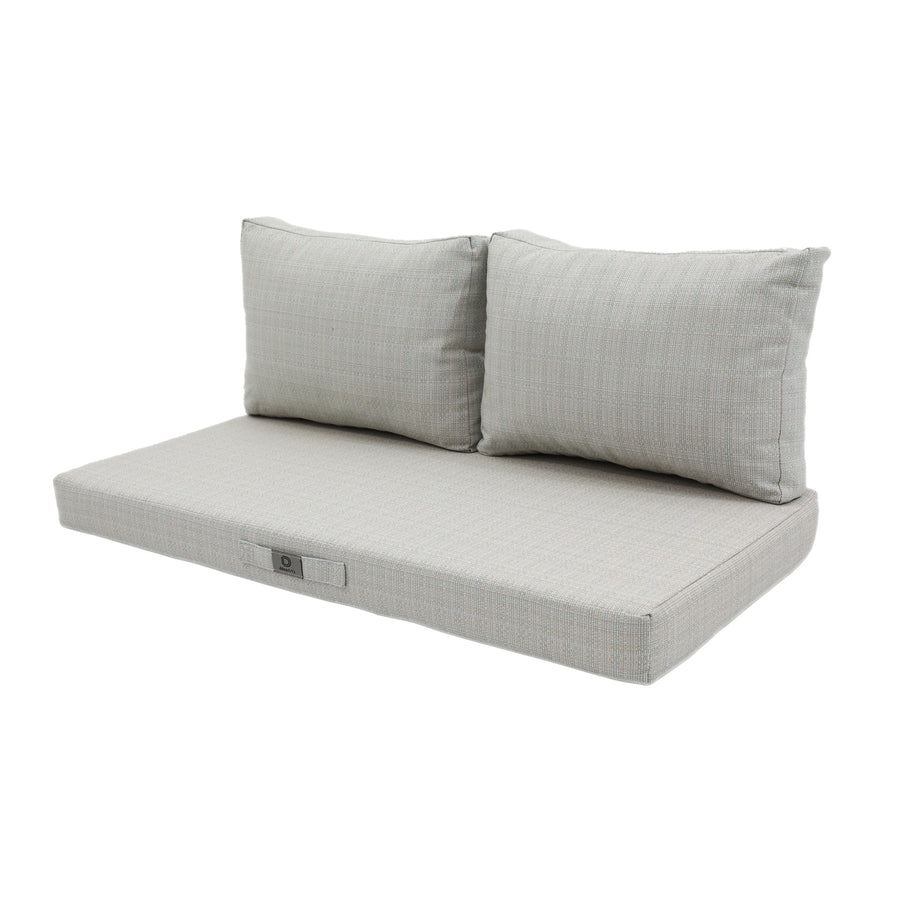 Conjunto de Cojines para Salón de Jardín 120x60 Beige Chiné Turquoise, funda desenfundable