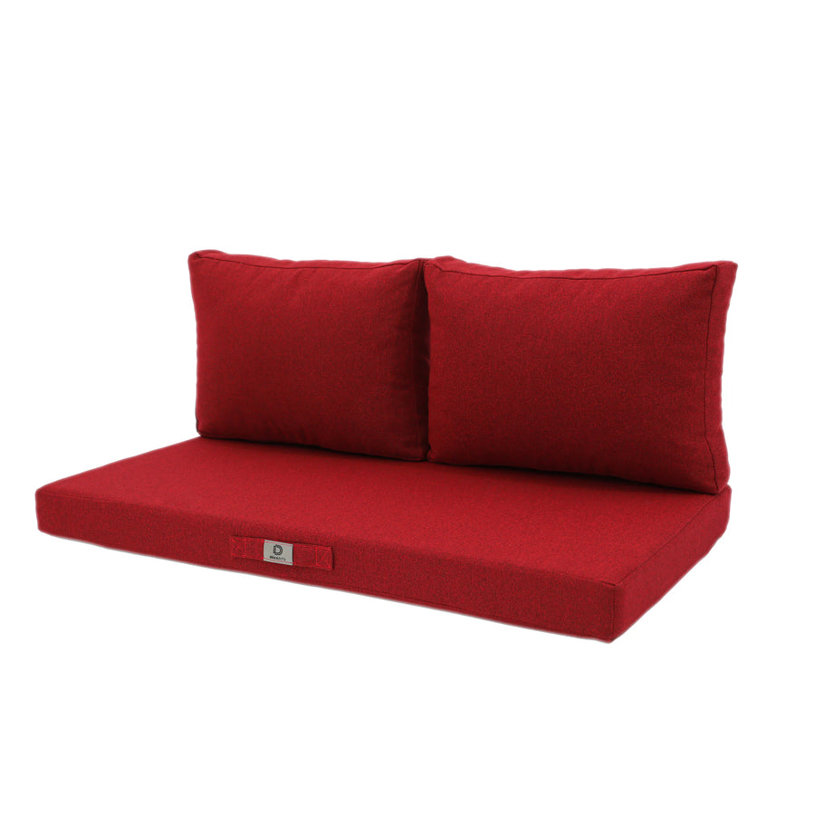 Conjunto de Cojines para Salón de Jardín 100x50 Rojo Burdeos, funda desenfundable