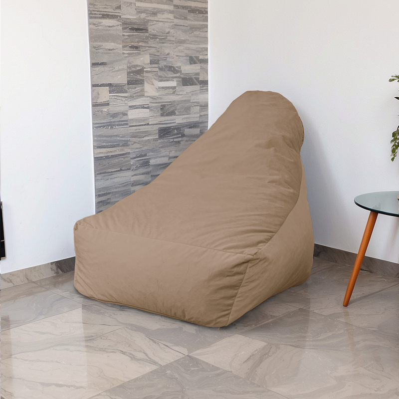 Sillón Puf XXL 120x90 Beige - Terciopelo Sedoso & Espuma (Lujo y Confort)