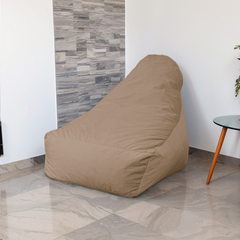 Sillón puf de interior XXL en tejido de terciopelo - 120x70x90 cm - Beige