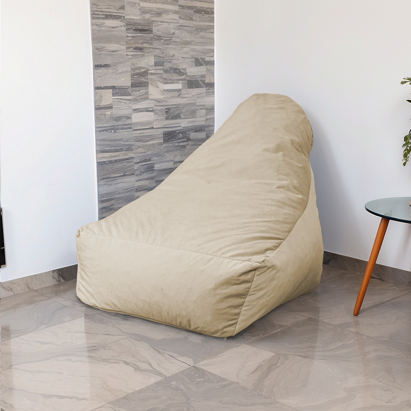 Sillón Puf XXL 120x90 Crema - Terciopelo Sedoso & Espuma (Lujo y Confort)