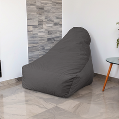 Sillón puf de interior XXL en tejido de terciopelo - 120x70x90 cm - Gris oscuro
