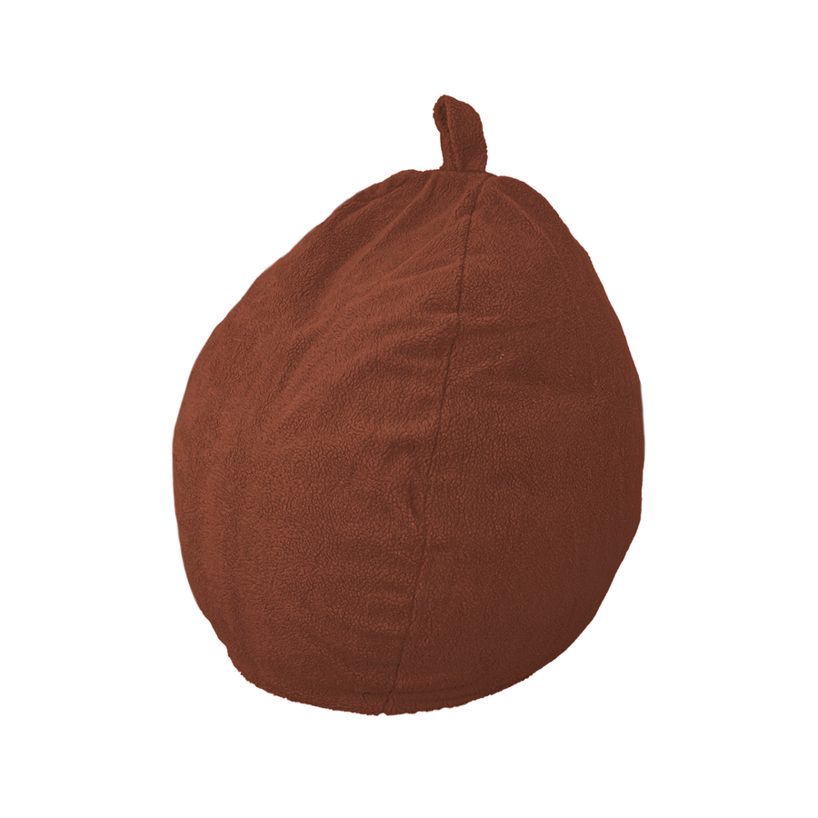 Pouf poire XL d'intérieur en tissu sherpa, tissu sherpa