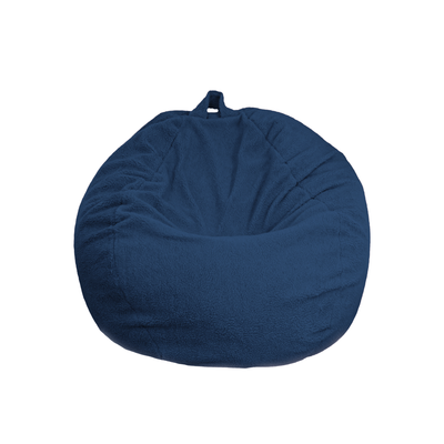 Pouf poire Géant XXL d'intérieur en tissu sherpa - 120x150 cm - Bleu pétrole - Deco-arts.fr