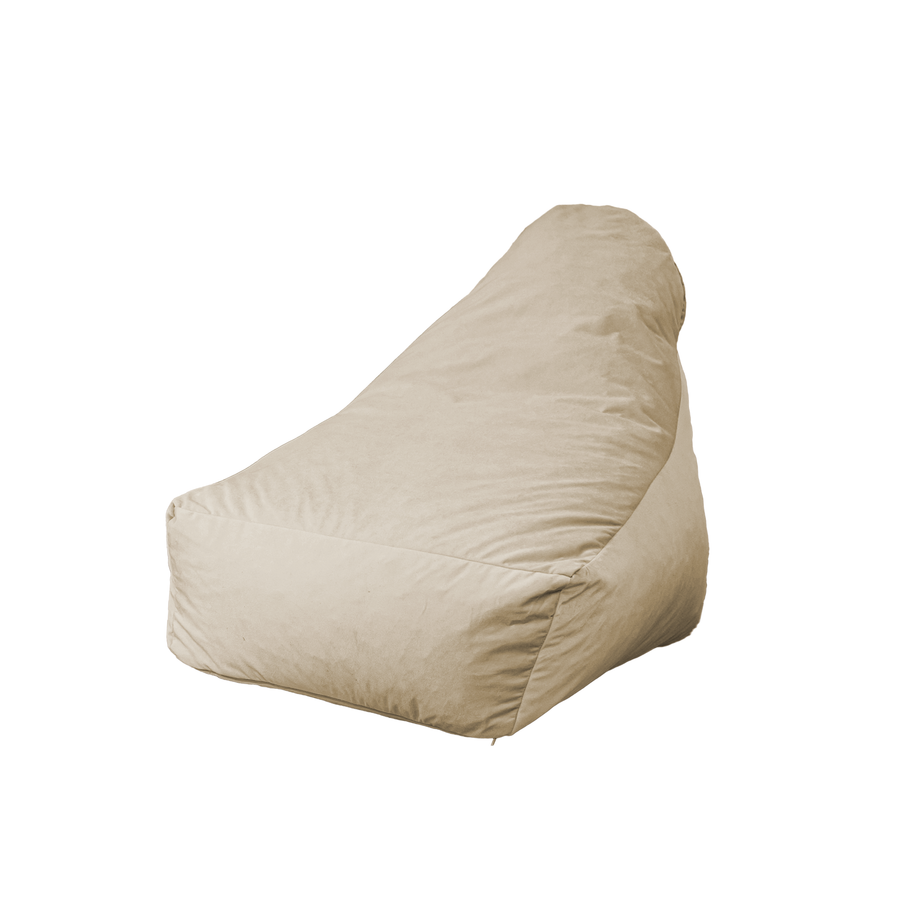 Sillón Puf XXL 120x90 Crema, tejido de terciopelo