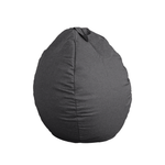 Pouf poire XL d'intérieur en tissu effet lin - 110x120 cm - Gris chiné  - Deco-arts.fr