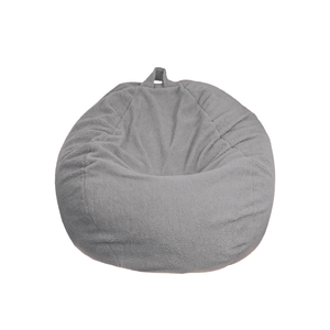 Puf Pera Gigante XXL 120x150 Gris Claro - Tejido Sherpa y Espuma (Cocon Ultime)