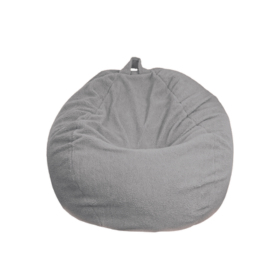 Pouf poire Géant XXL d'intérieur en tissu sherpa - 120x150 cm - Gris clair - Deco-arts.fr