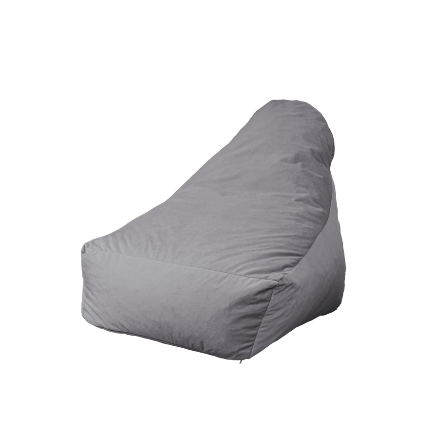 Sillón Puf XXL 120x90 Gris Claro, tejido de terciopelo
