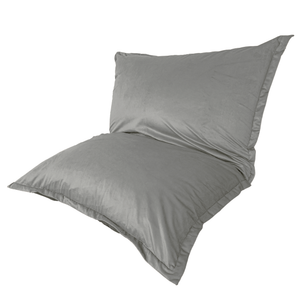 Puf Gigante XXL 190x155 Gris Claro - Terciopelo y Espuma (Sofá de Suelo Prestige)