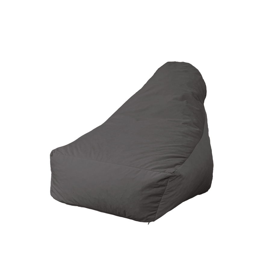 Sillón Puf XXL 120x90 Gris Oscuro, tejido de terciopelo