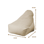 Pouf fauteuil XXL d'intérieur en tissu velours - 120x70x90 cm - Crême - Deco-arts.fr