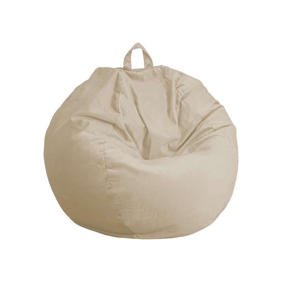 Puf Pera Gigante XXL 120x150 Crema, relleno de copos de espuma