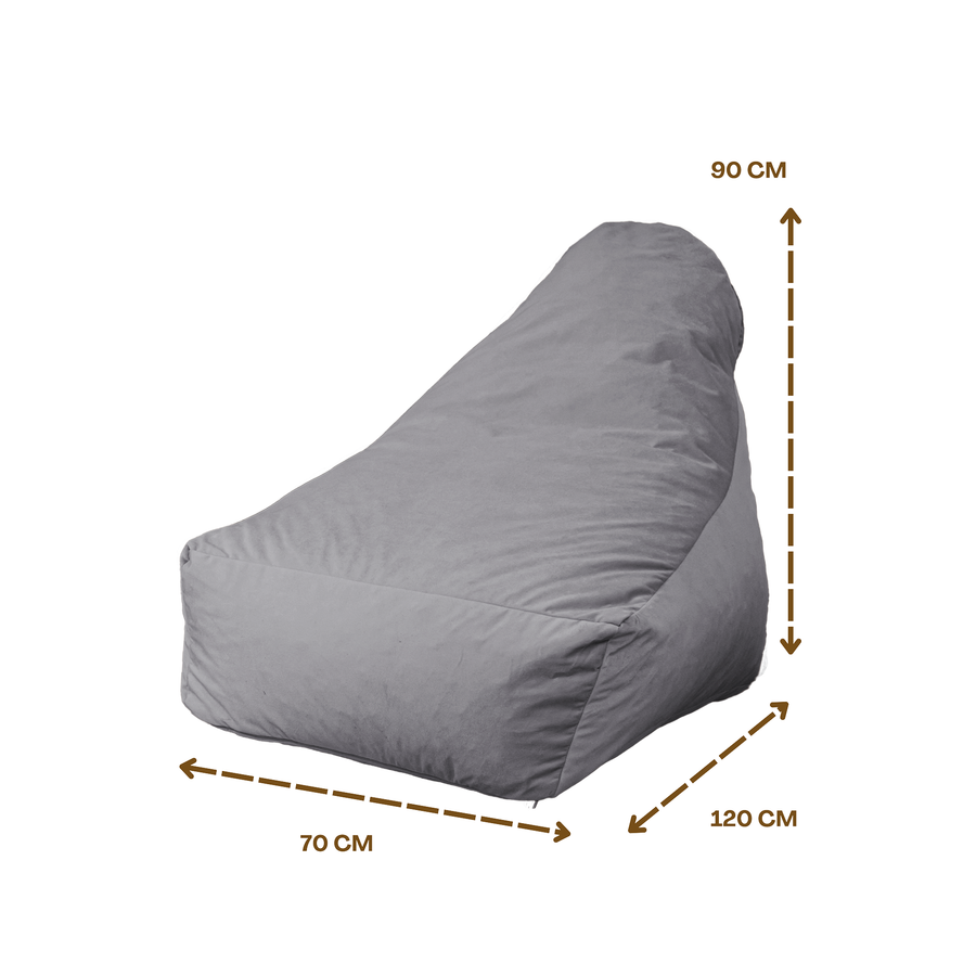 Sillón Puf XXL 120x90 Gris Claro – foto 7