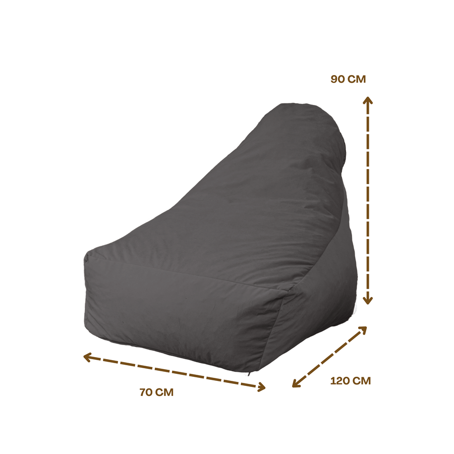 Sillón Puf XXL 120x90 Gris Oscuro – foto 7