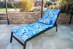 Juego de cojines para sillón largo y cojín con estampado arabesco 195x60x5 cm y 45x18 cm