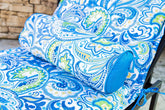 LOT de 2 Coussins pour Chaise Longue & Transat 195/60cm + 2 Traversin - AntiUV et Imperméable - Motif Arabesque - Deco-arts.fr
