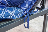 Ensemble Coussin pour Chaise Longue et Traversin 195x60x5cm & 45x18cm Motif Nautique bleu - Deco-arts.fr