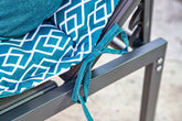 LOT de 2 Coussins  pour Chaise Longue & Transat 195/60cm + 2 Traversin - AntiUV et Imperméable - Motif Géométrique Vert Turquoise - Deco-arts.fr